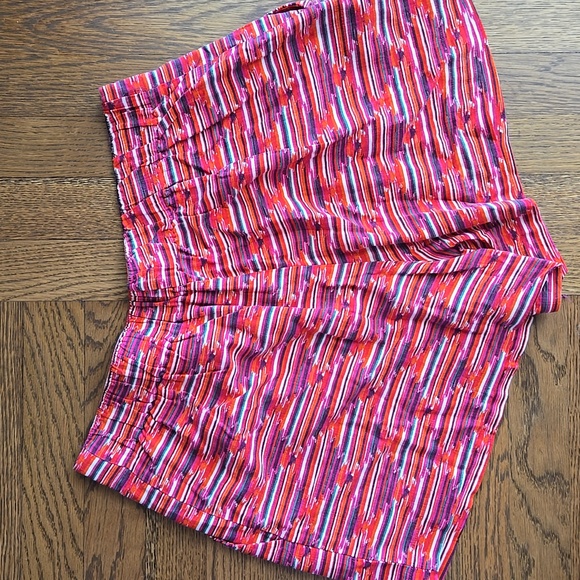 Loft Pleated High-rise Colorful Linen Blend High-Rise Shorts Size Medium - Picture 6 of 9